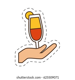 hand holding glass cup cocktail drink