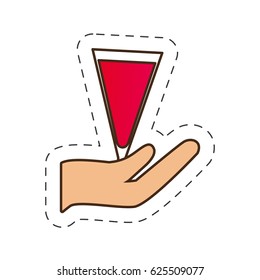 hand holding glass cup cocktail drink