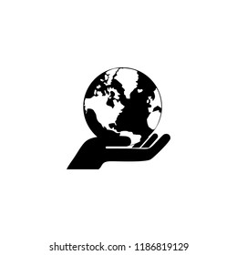 hand holding globe