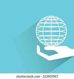 hand holding globe