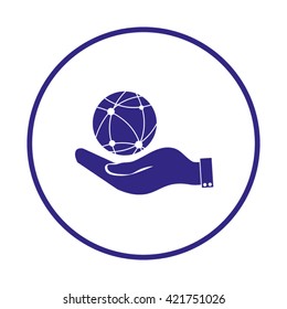 hand holding a globe