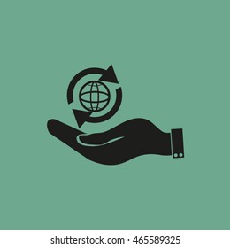 hand holding a globe