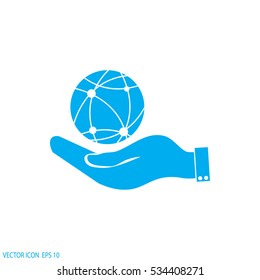 hand holding a globe