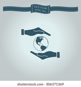 Hand holding Globe earth 