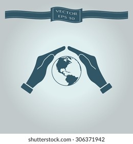 Hand holding Globe earth 