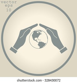 Hand holding Globe earth