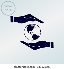 Hand Holding Globe Earth Icon 