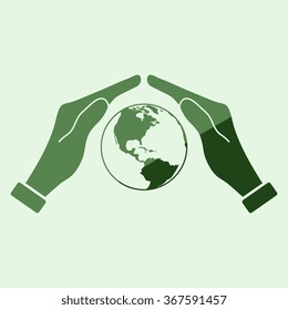  Hand holding Globe earth icon 