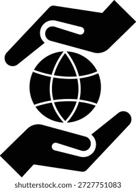 Mano que sostiene el globo y el sistema del icono del Vector de la tierra con el baloncesto anaranjado y los símbolos de la pelota de los deportes en un diseño de la ilustración del negocio de la historieta