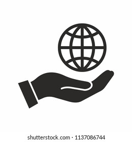 Hand Holding Globe Icon