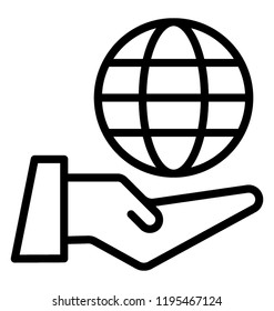 Hand holding globe sensitively to offer environmental protection 
