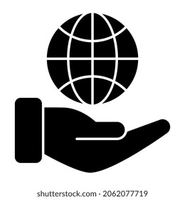 Icono de servicio global de Hand Holding