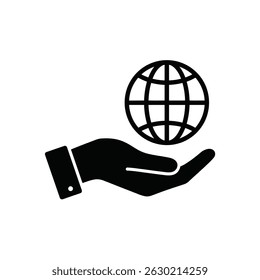 Hand holding globe symbolizing global care protection conservation of planet earth
