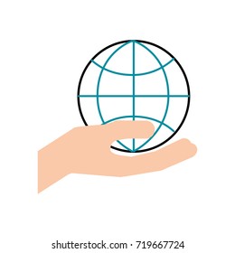 hand holding globe world commerce financial
