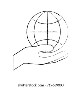 hand holding globe world commerce financial