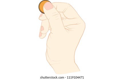 hand holding gold coins vector