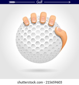 Hand Holding a Golf Ball Icon/Sticker