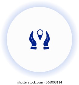 Hand holding gps  icon. Vector design.
