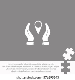 Hand holding gps  icon Vector design.
