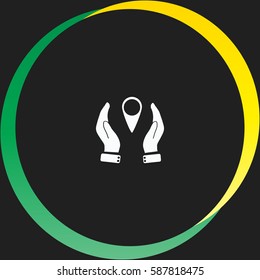 Hand holding gps vector  icon