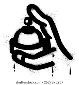 Hand holding graffiti spray paint can
