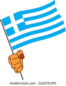 Hand Holding Greece Flag vector