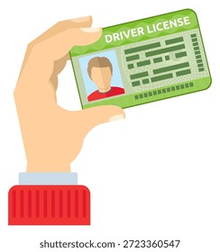 Eine Hand mit grünem Führerschein