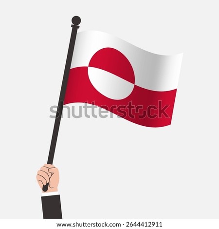 Hand Holding Greenland Waving Flag