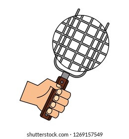 hand holding grill