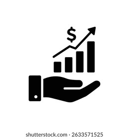 Hand Holding Growing Bar Chart with Dollar Sign Representing Investment Success