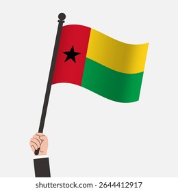 Hand Holding Guinea Bissau Waving Flag