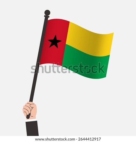 Hand Holding Guinea Bissau Waving Flag