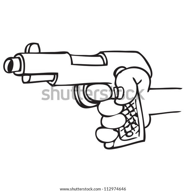 Hand Holding Gun Stock Vector (Royalty Free) 112974646