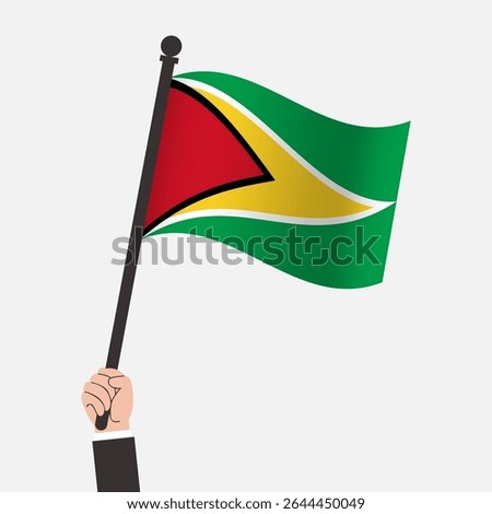Hand Holding Guyana Waving Flag