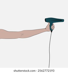 Hand holding a hair dryer.