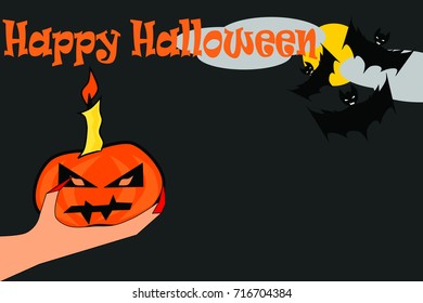 Hand holding halloween pumpkin backgrounds