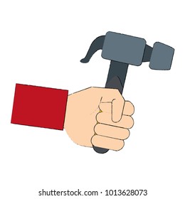 Hand holding hammer