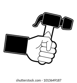 Hand holding hammer