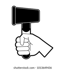 Hand holding hammer