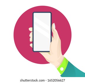 die Hand hält das Handy