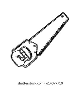 hand holding handsaw