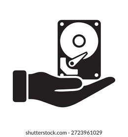 A hand holding a hard drive disk representing data security and storage
