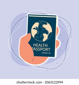 Hand Holding Health Passport Covid 19