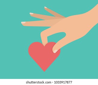 Hand holding heart