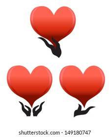 hand holding heart