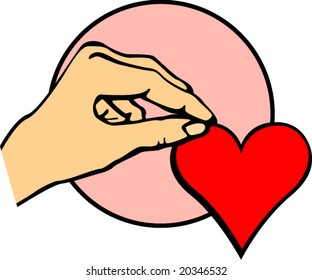 hand holding a heart