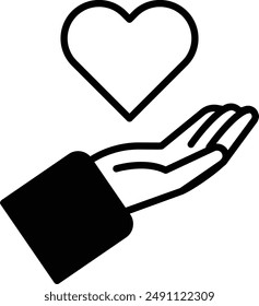 A hand holding a heart