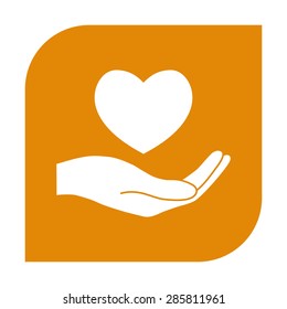 Hand holding heart.