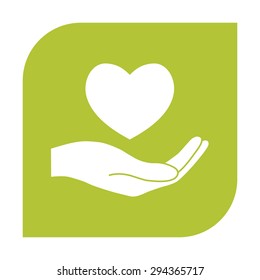 Hand holding heart.