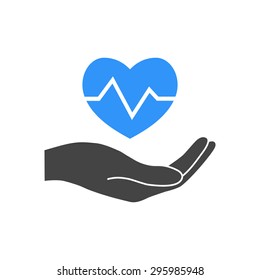 Hand holding heart.